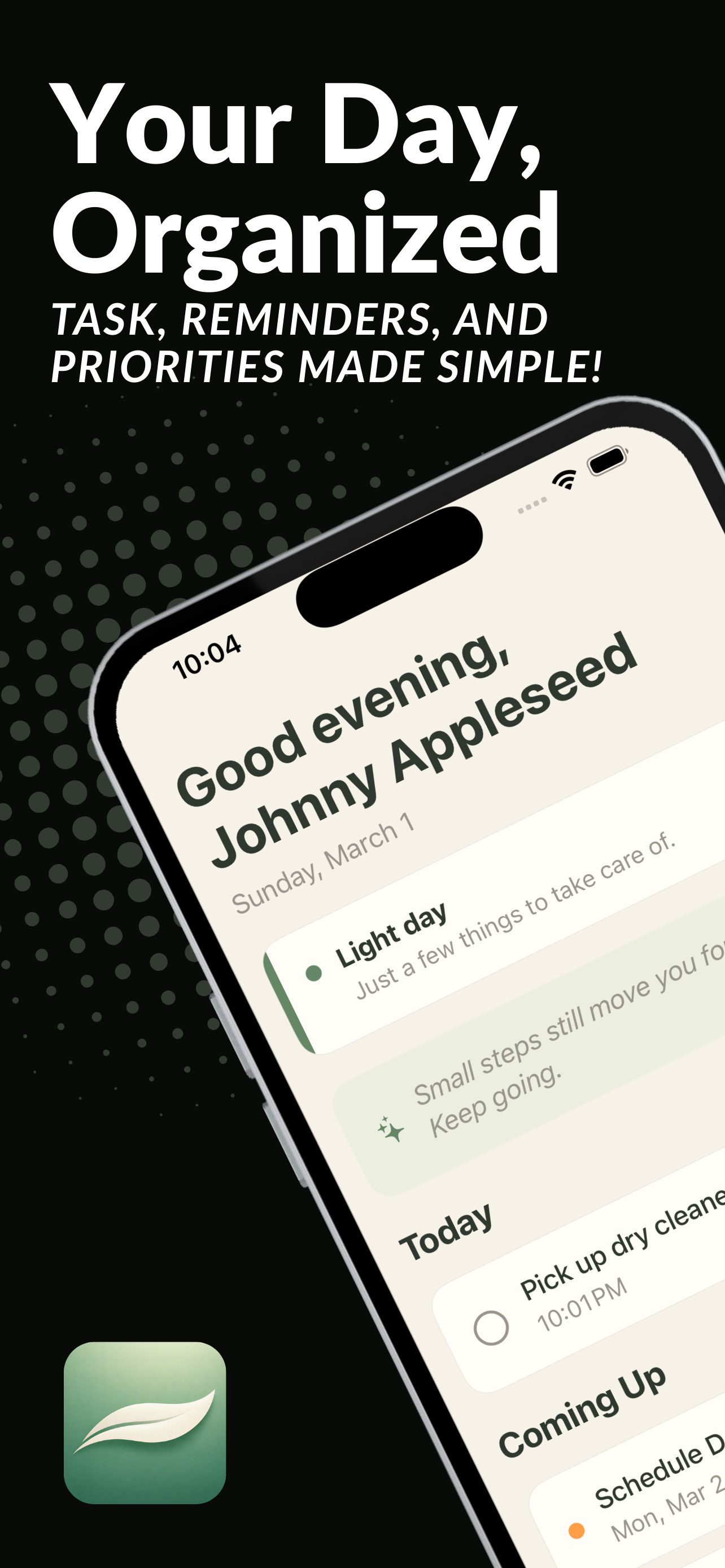 EverLess daily dashboard shown on an iPhone